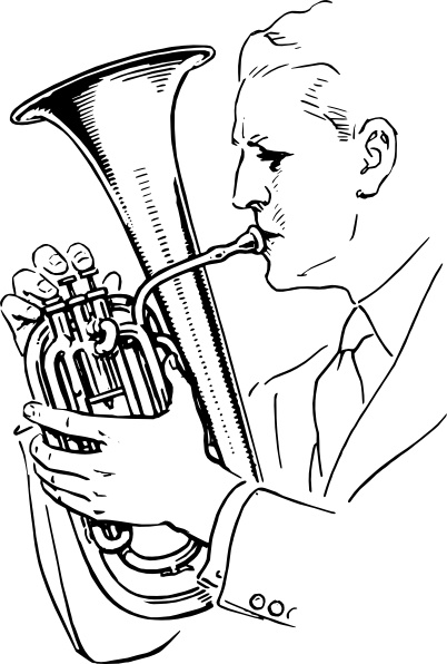 402x596 Man Playing Alto Horn Clip Art Free Vector In Open Office Drawing