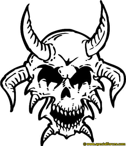 432x500 Skull With Horns
