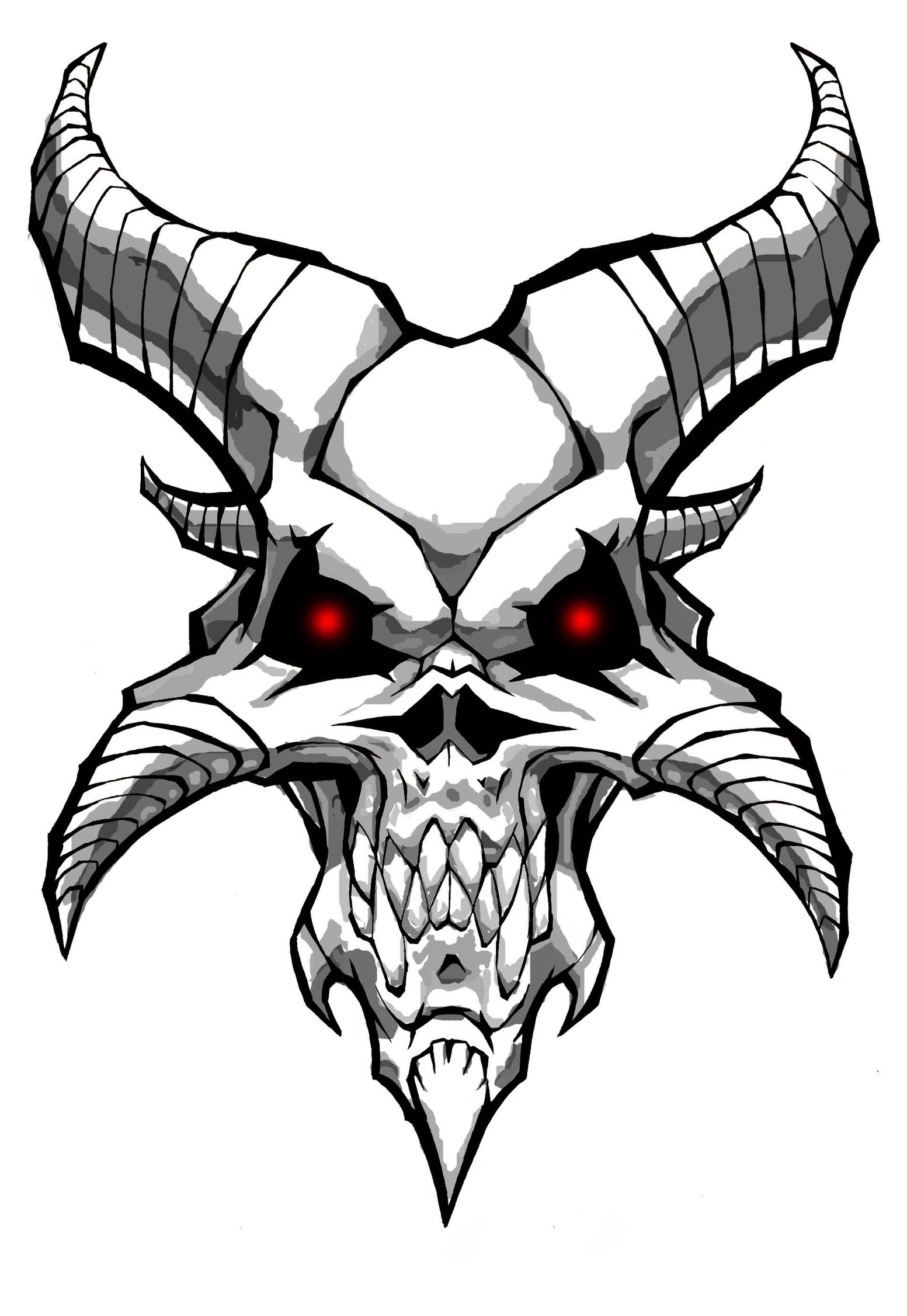 1553x2252 Demon Skull By Williamsquid