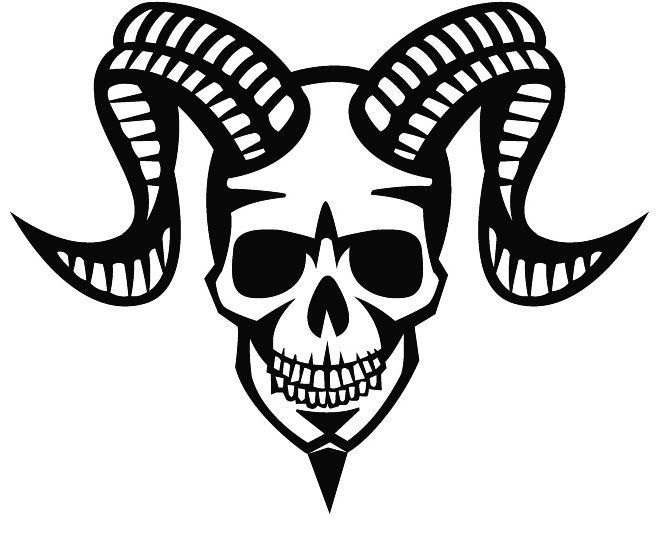 660x537 Devil Skull With Horns Car Decal Sticker