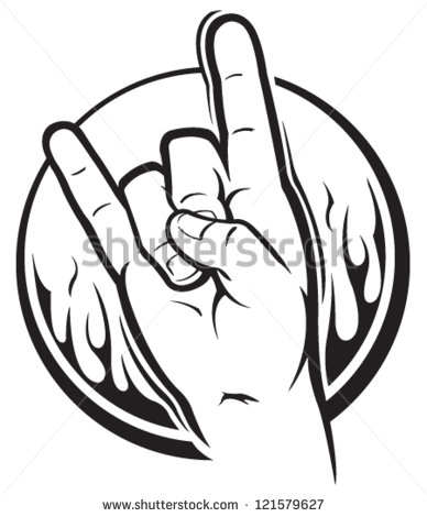 388x470 Rock On Hand Clipart