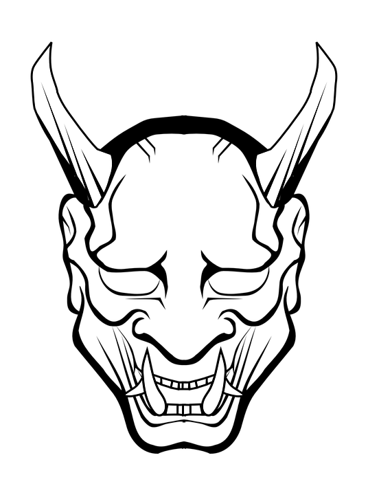 536x720 Devil Head Clipart Black And White
