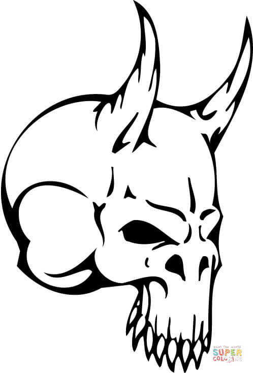 498x734 Devil Skull Coloring Page Free Printable Coloring Pages