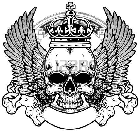 450x422 Drawn Crown Skull