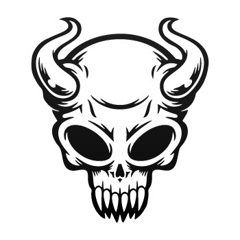 350x350 Stickers Factory Decal Devil Skull 02516 Stickers