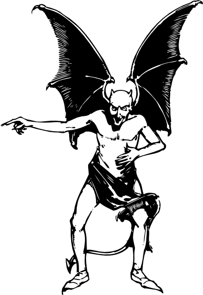 408x591 Pointing Devil Clip Art