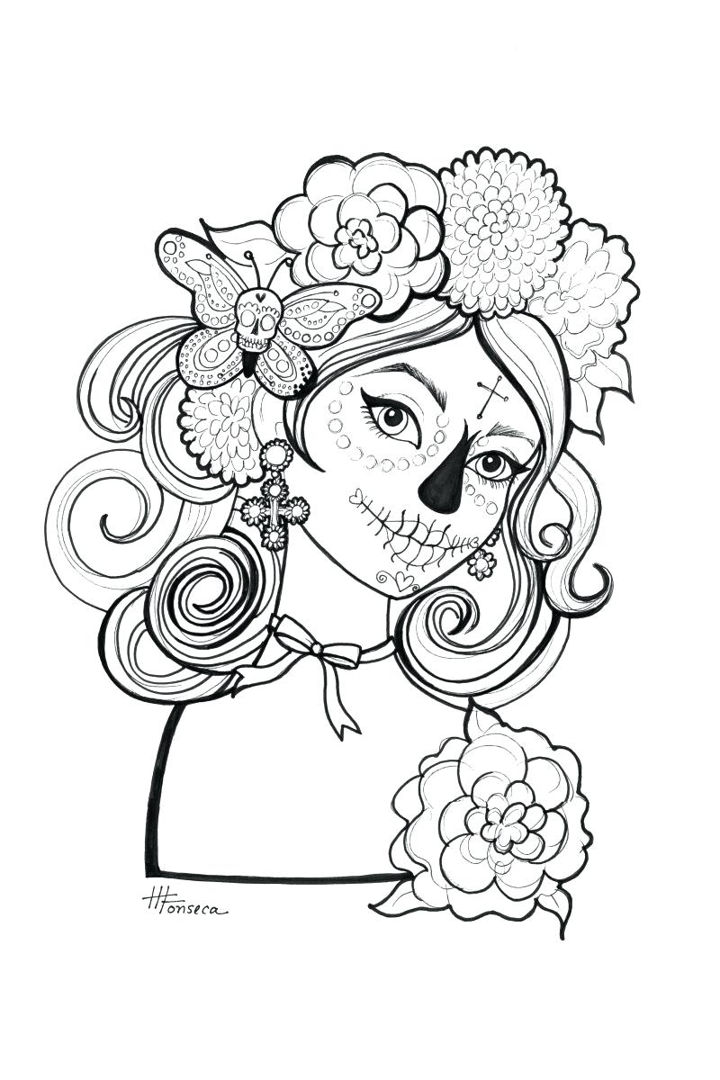 800x1200 Coloring Dia De Los Muertos Coloring