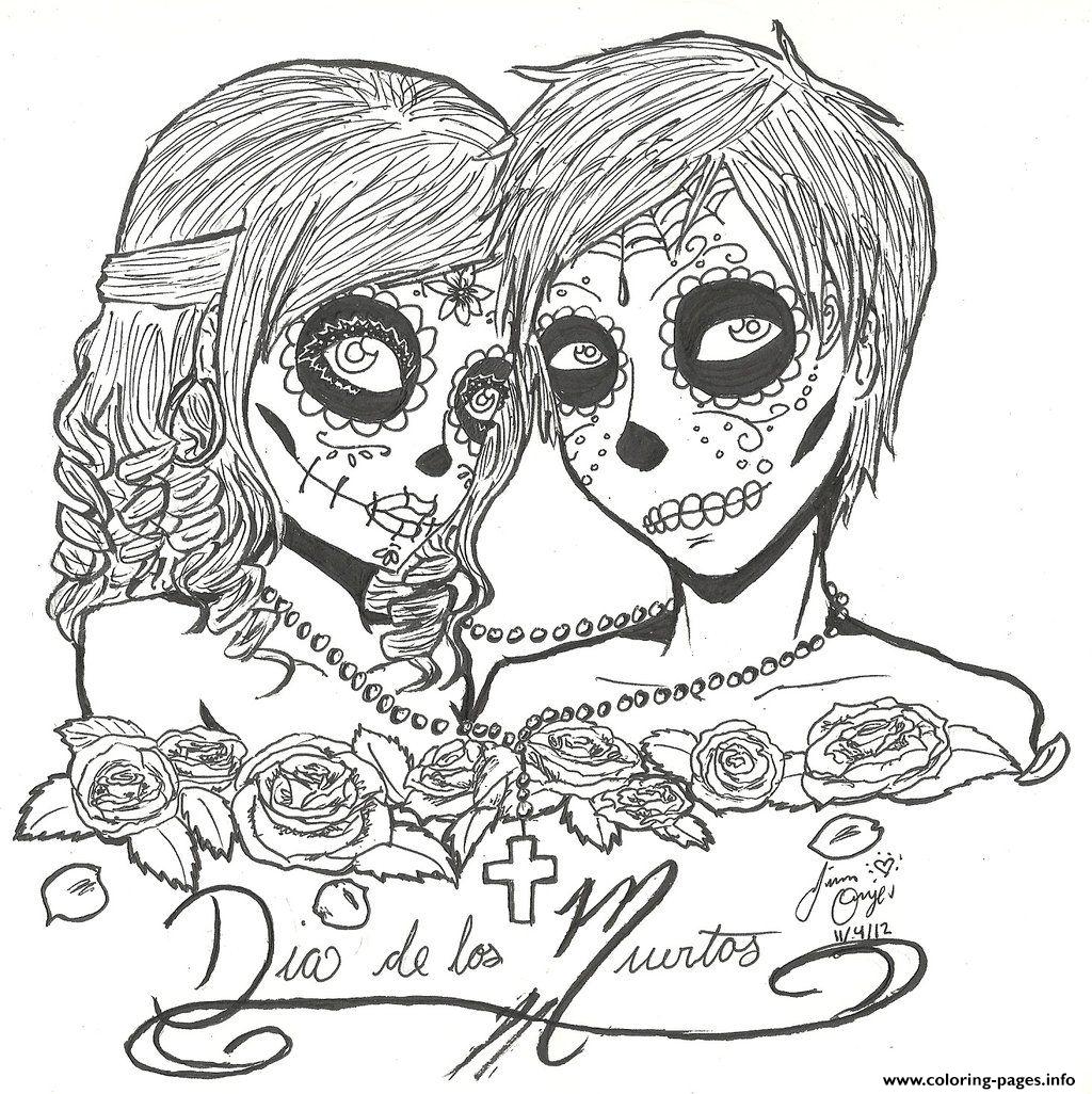 1024x1026 Coloring Book Day Of The Dead Sugar Skull Page Free Printable Best
