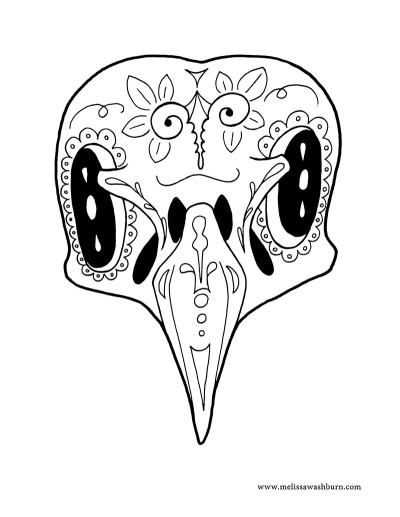 400x517 This Year's Dia De Los Muertos Coloring Pages! Melissa Washburn