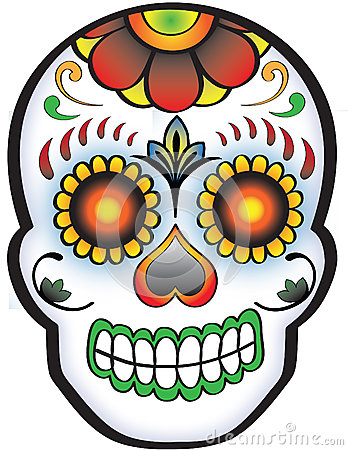 348x450 De Los Muertos Skull Clipart