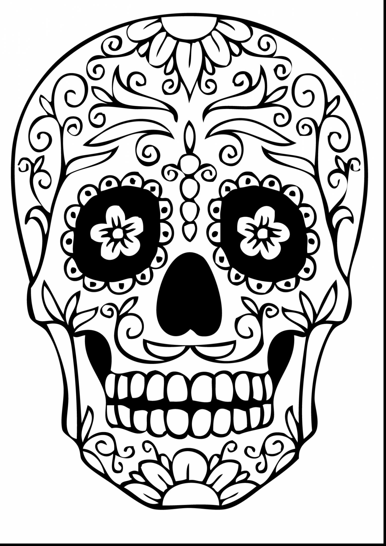 1554x2200 Day Of The Dead Mask Coloring Page