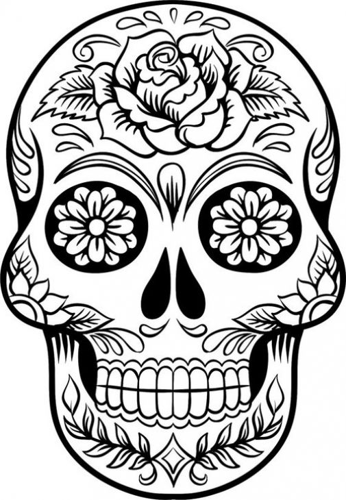 505x730 Day Of The Dead Sugar Skulls Coloring Book Day Of The Dead Sugar