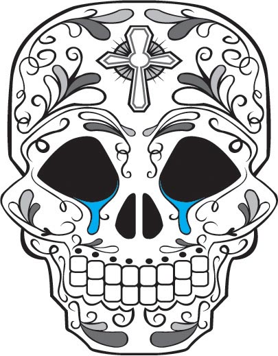 405x519 Day Of The Dead Skull Crying By Mattdmofo