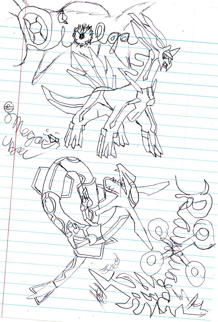 737x1085 Dialga And Rayquaza Drawing By Megan The Speeddemon