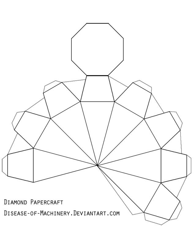 637x747 Diamond Or Gem Papercraft By Disease Of Machinery