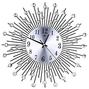 355x355 Hittech Creative Diamond Modern 3d Diy Wall Clock