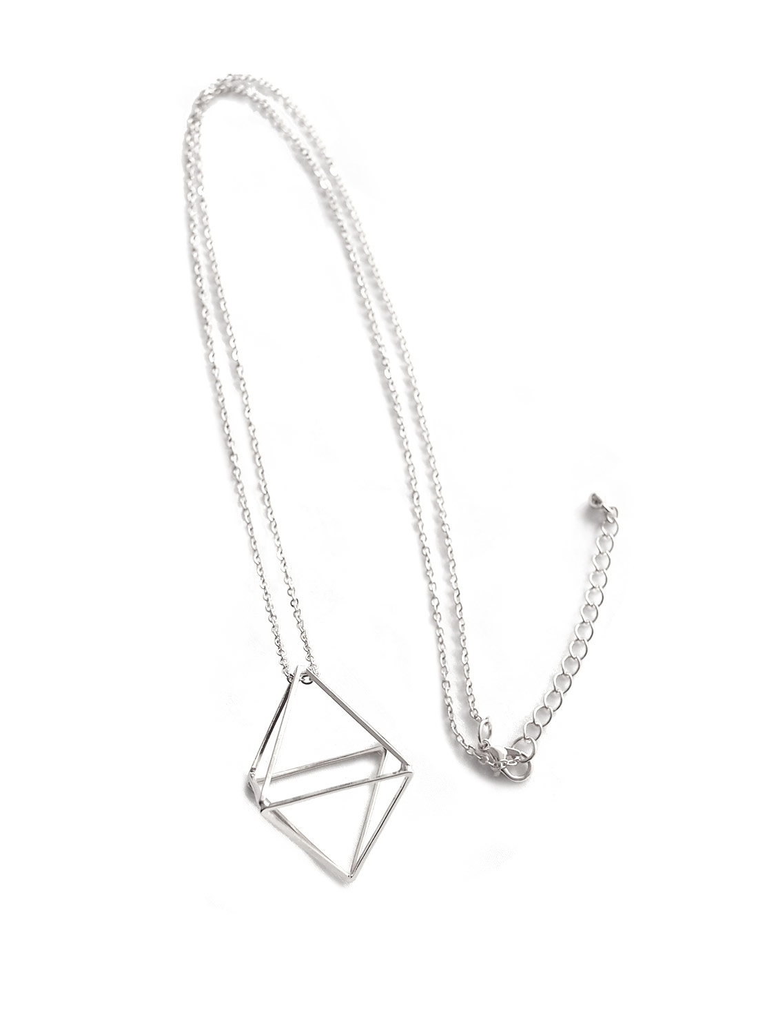 1100x1466 Back In Stock) 3d Geometric Diamond Necklace In Silver Arva.co