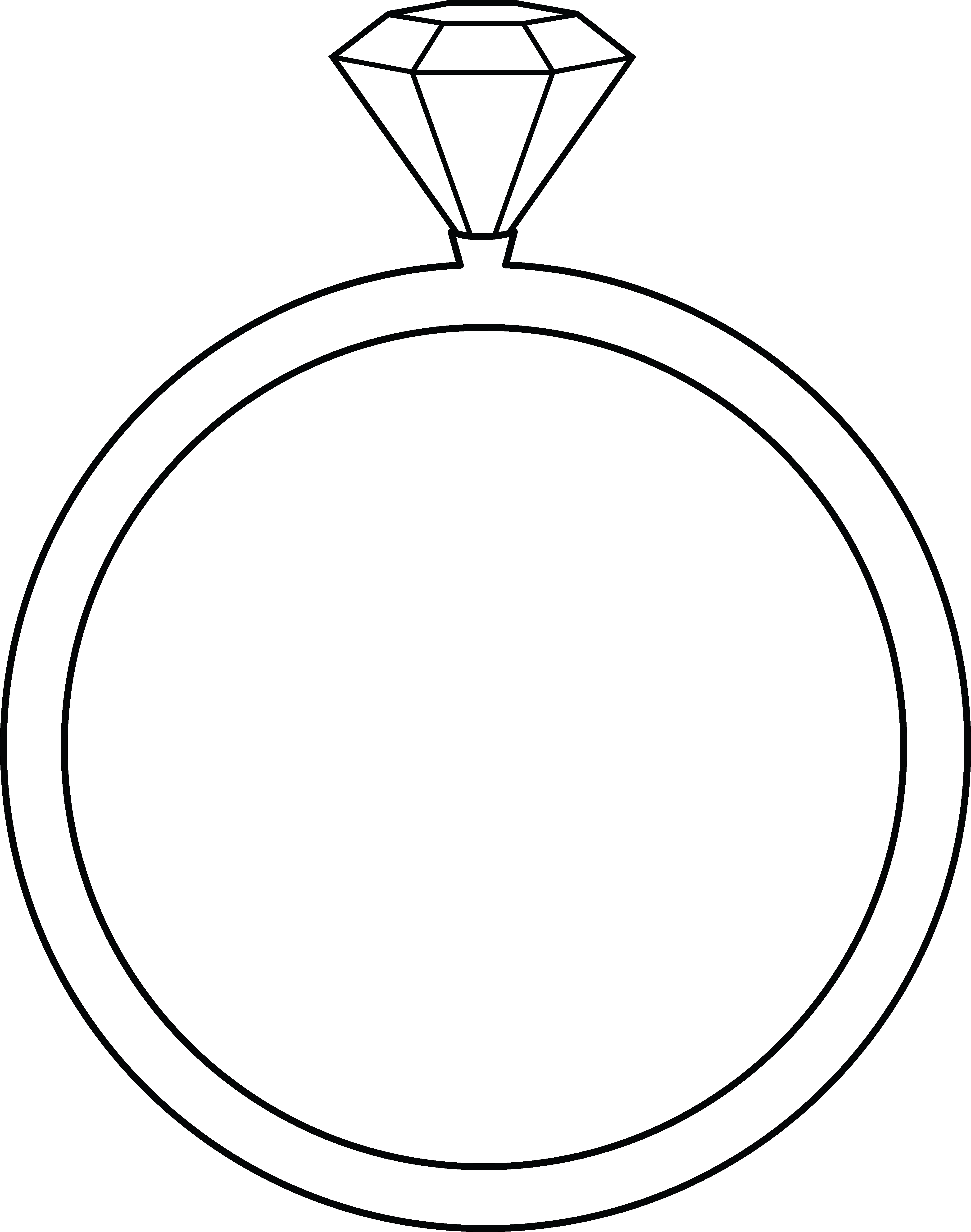 4098x5200 Diamond Ring Line Art