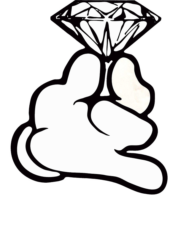 600x800 Cartoon Hand Holding Diamond Stickers By Rara25 Redbubble