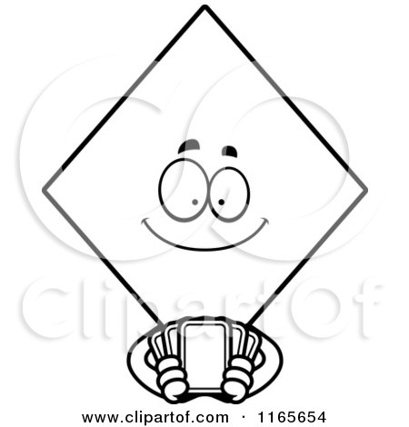 450x470 Cartoon Of A Happy Diamond Card Suit Mascot