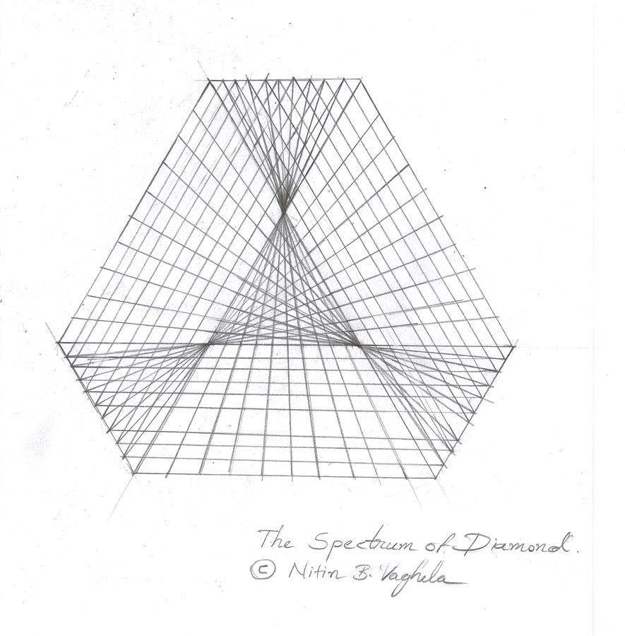 885x900 Spectrum Of Diamond Drawing By Nitin Vaghela