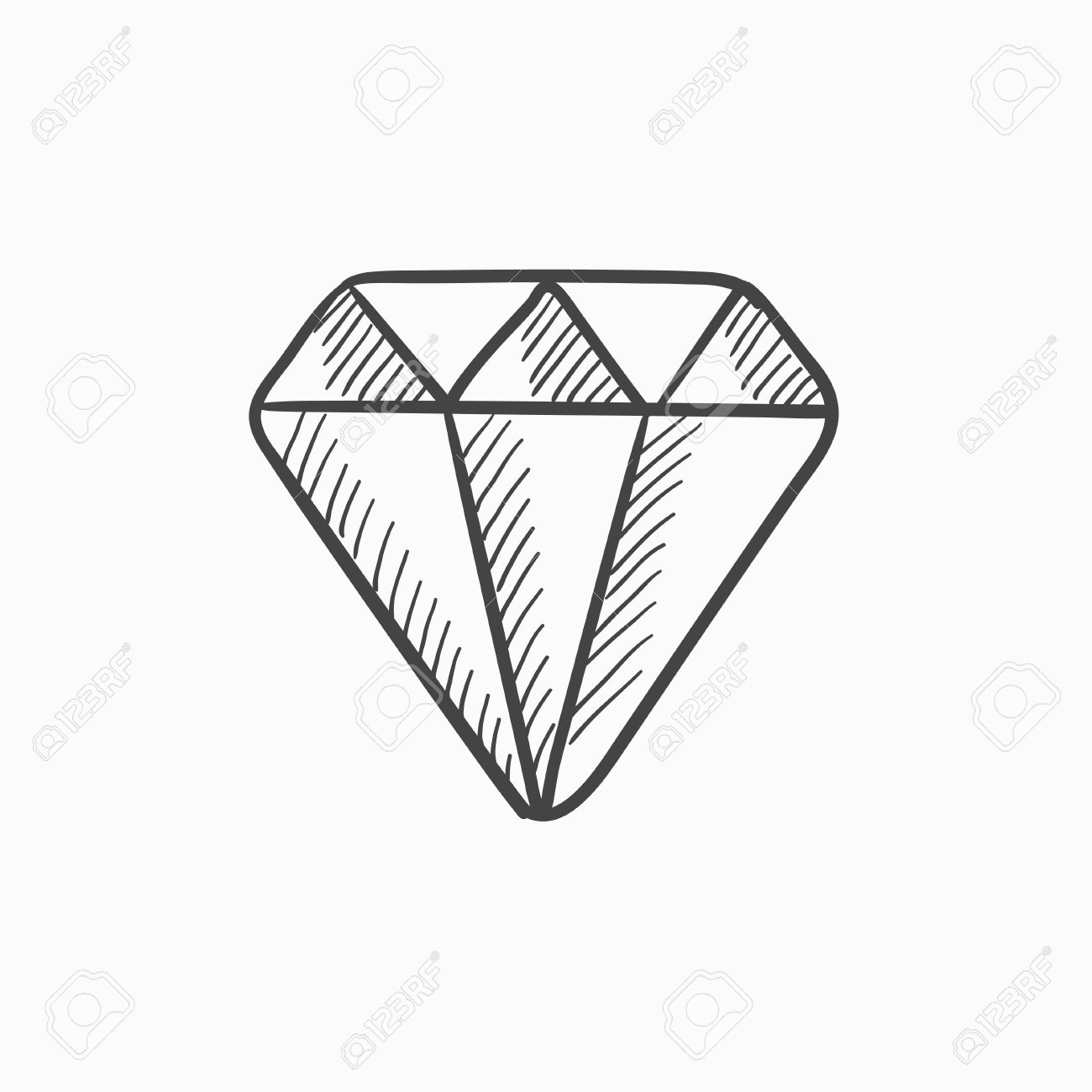 1300x1300 Diamond Vector Sketch Icon Isolated On Background. Hand Drawn