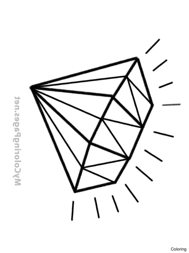 768x1024 Simple Diamond Drawing 12 Pics Of Coloring Pages Clip 13f Minecart