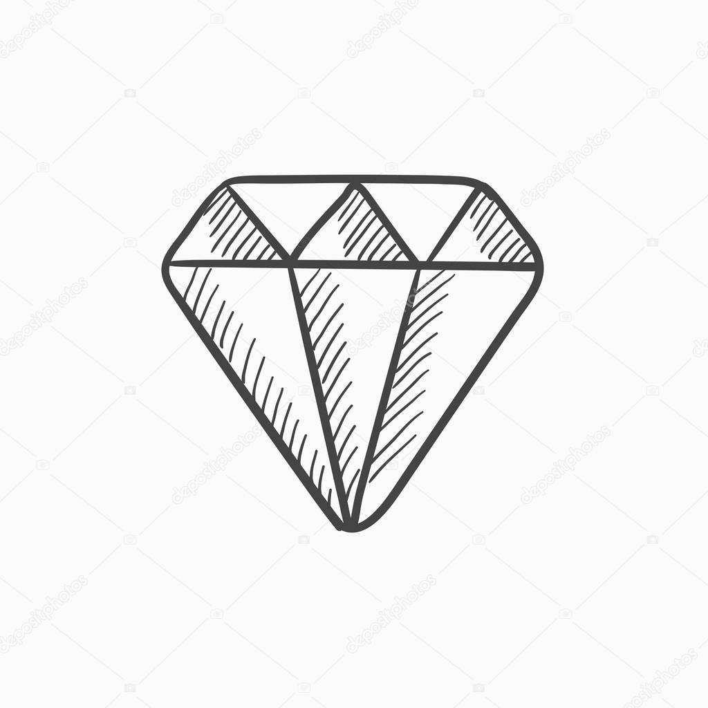 1024x1024 Diamond Sketch Icon. Stock Vector Rastudio