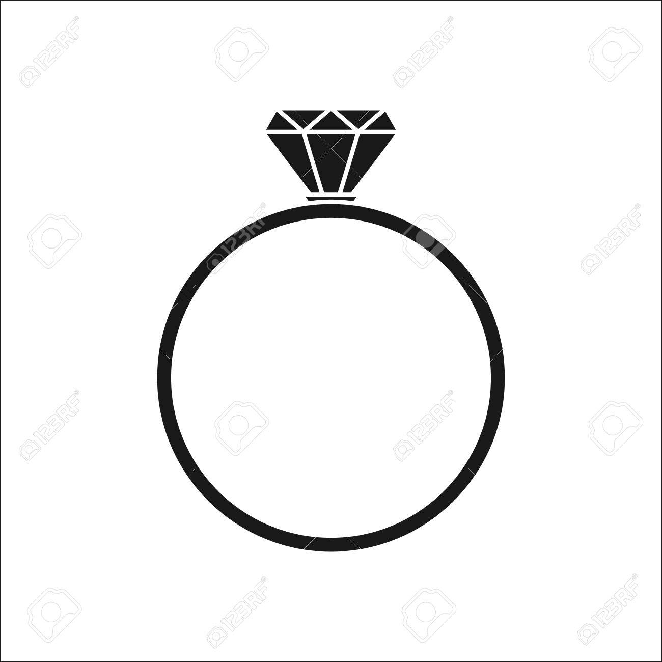 1300x1300 Diamond Ring Or Jewel Ring Symbol Simple Silhouette Icon