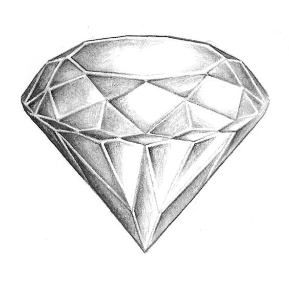 564x563 Diamond Tattoo Sketch Drawing By