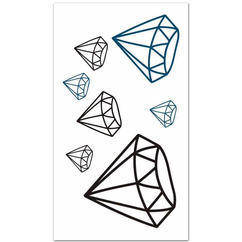 800x800 Black And Blue Waterproof Tattoos Diamond Fake Tatoo Stickers Men