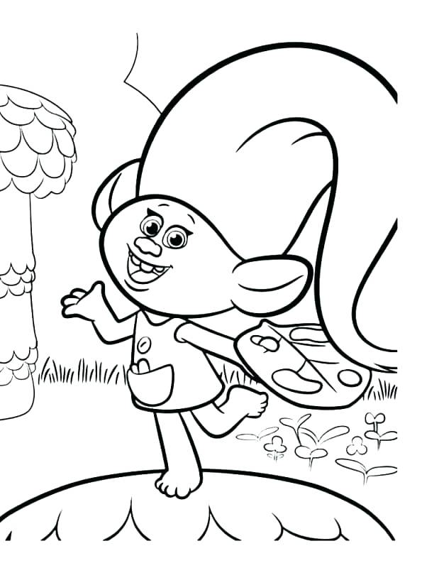 595x800 Trolls Coloring Template