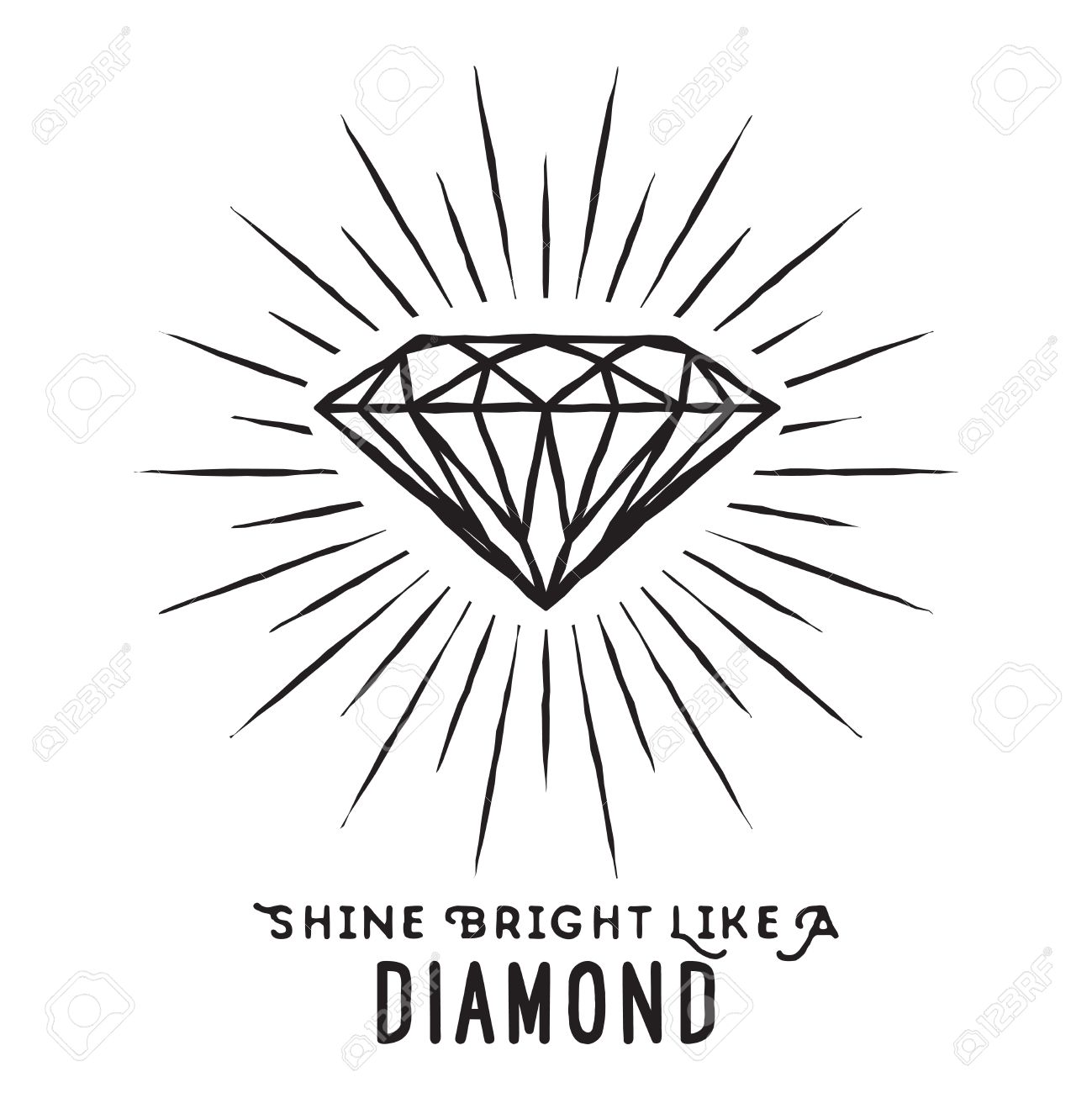 1299x1300 Hand Drawn Lettering Poster. Shine Bright Like A Diamond