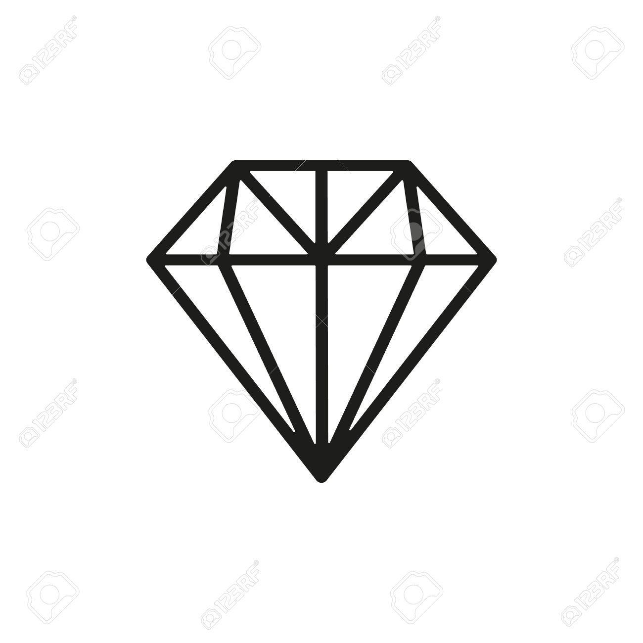 1300x1300 The Diamond Icon. Jewel Symbol. Flat Vector Illustration Royalty