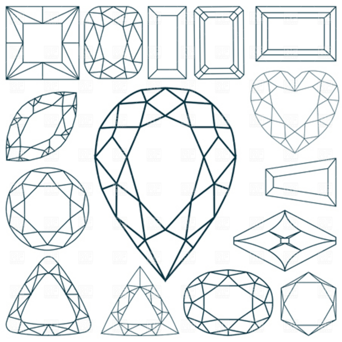 1200x1200 Vector Image Of Diamonds Faceting