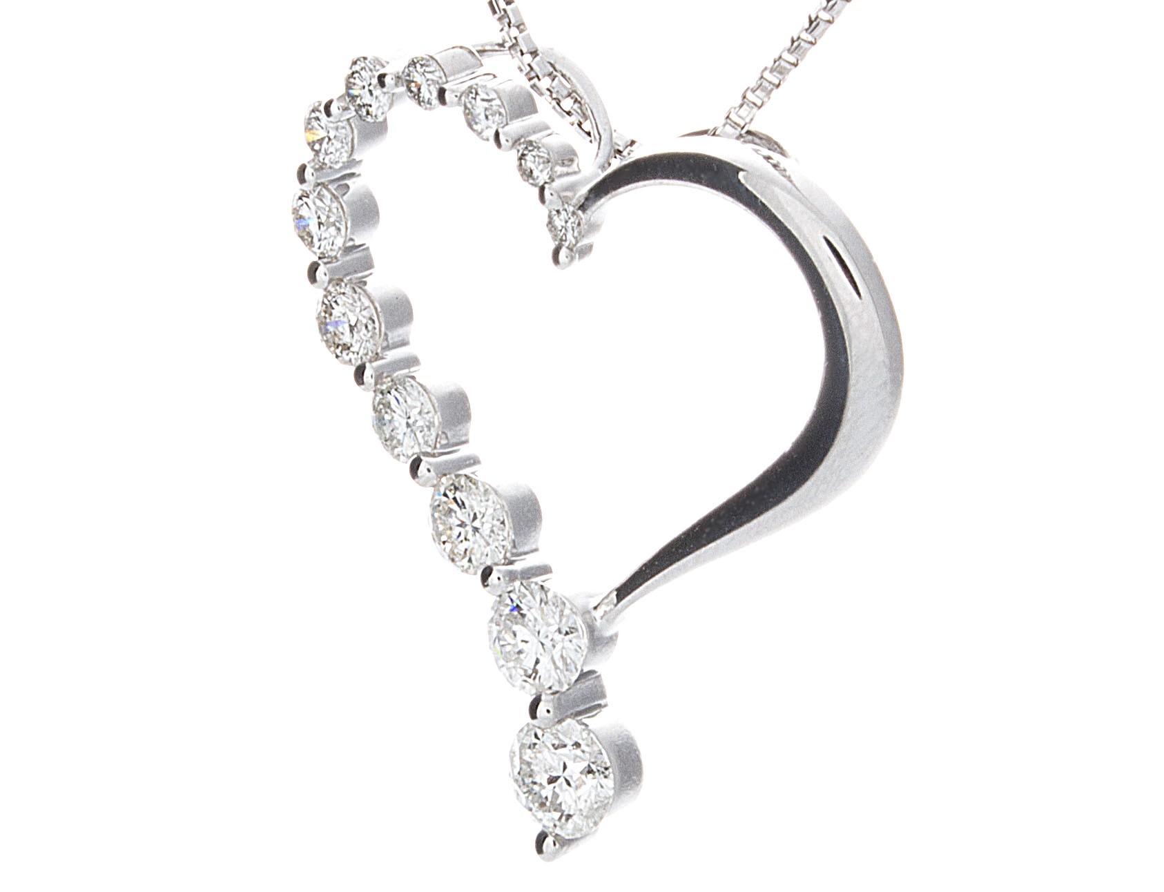 1686x1292 Certified Diamond Heart Journey Pendant In 14k White Gold G H,si1