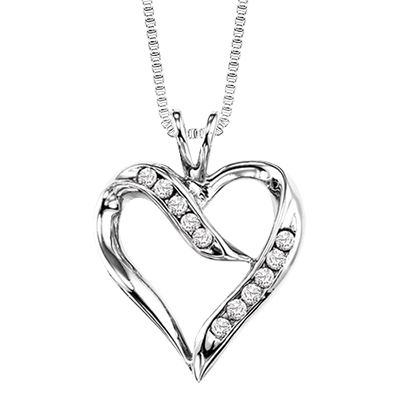 400x400 Silver Diamond Heart Pendant