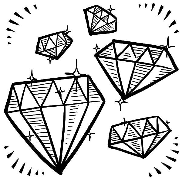 600x642 Diamond Coloring Pages Drawings Of Diamonds Coloring Various