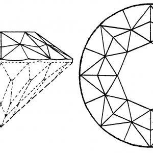 300x300 Stock Vector Diamond Black And White Simple Line Illustration