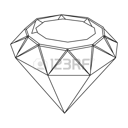 450x450 Diamond Icon In Outline Style Isolated On White Background