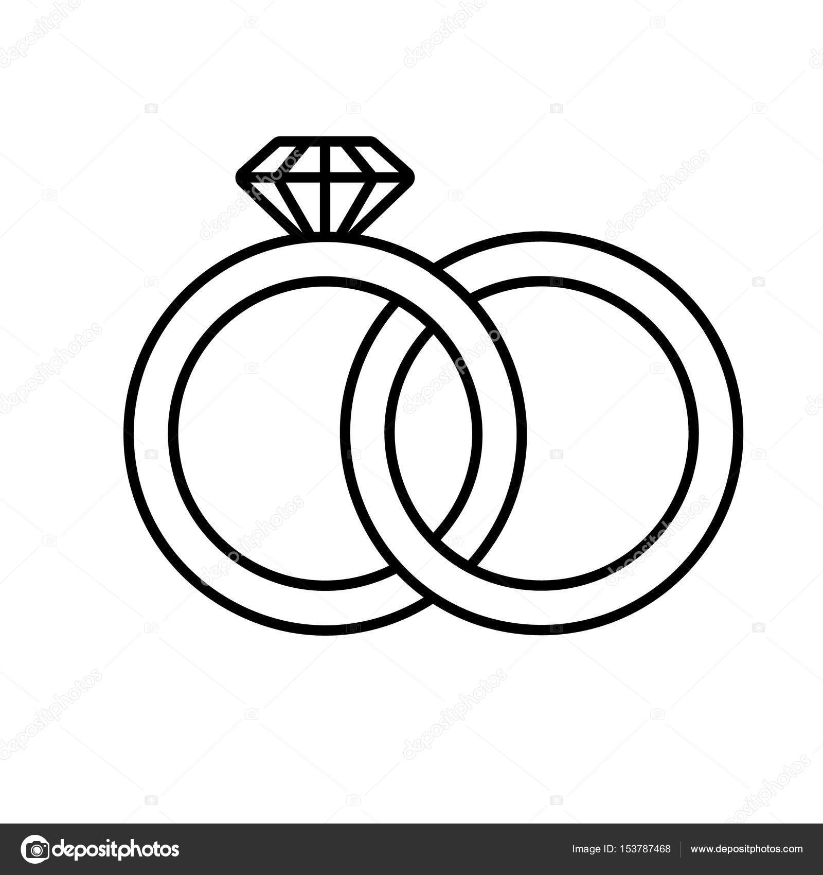 1600x1700 Wedding Rings Linear Icon Stock Vector Bsd