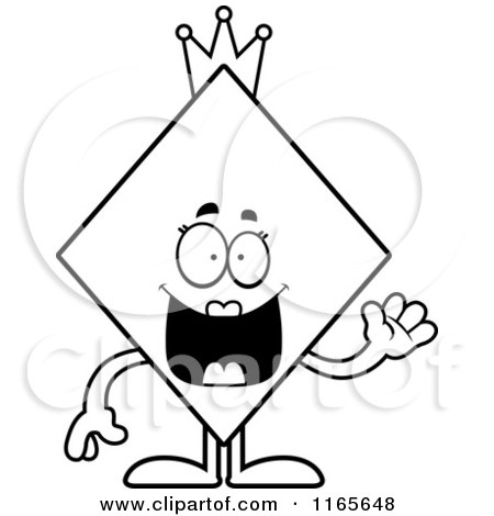 450x470 Cartoon Clipart Of Diamond King And Queen Card Suit Mascots