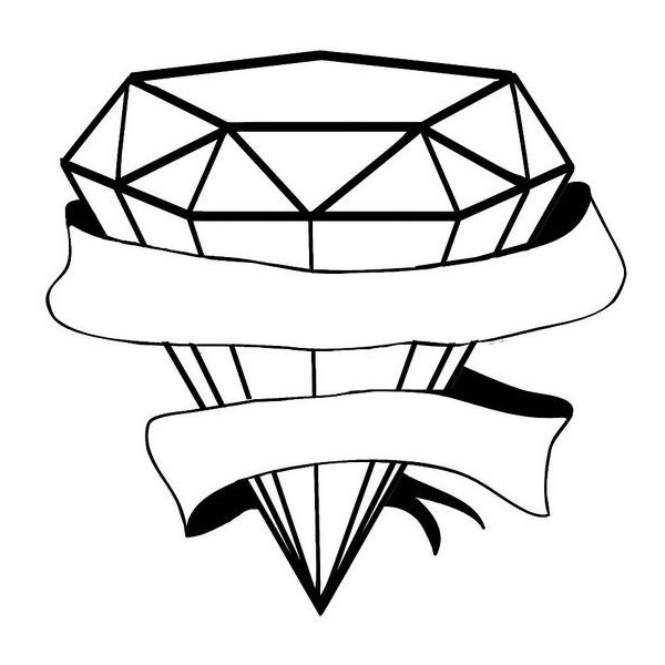 600x600 Simple Diamond Drawing Tattoo