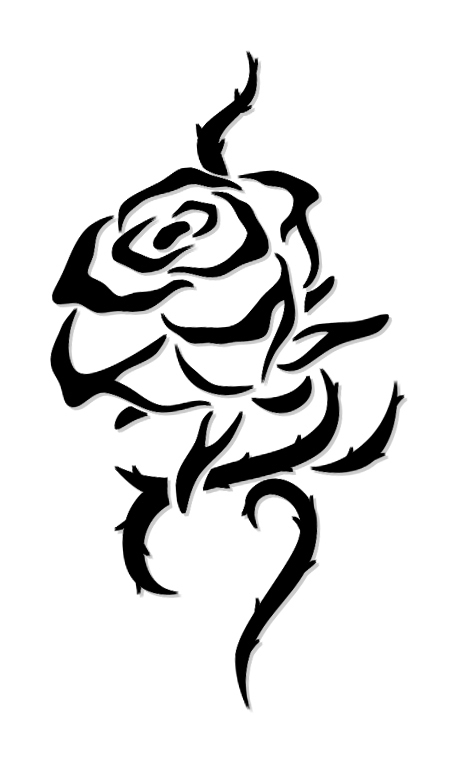 455x761 Unique Tribal Rose Tattoos Designs 22 With Additional Diamond