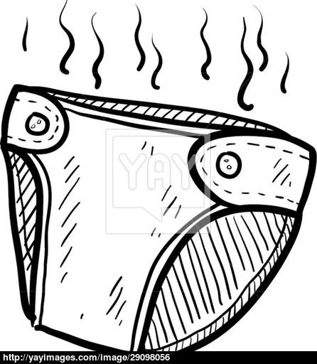 446x512 Smelly Diaper Vector Sketch Vector