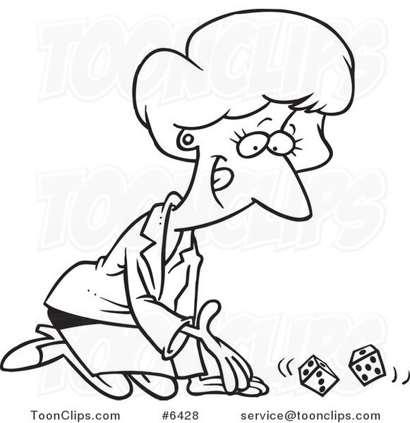 581x600 Cartoon Black And White Line Drawing Of A Business Woman Kneeling