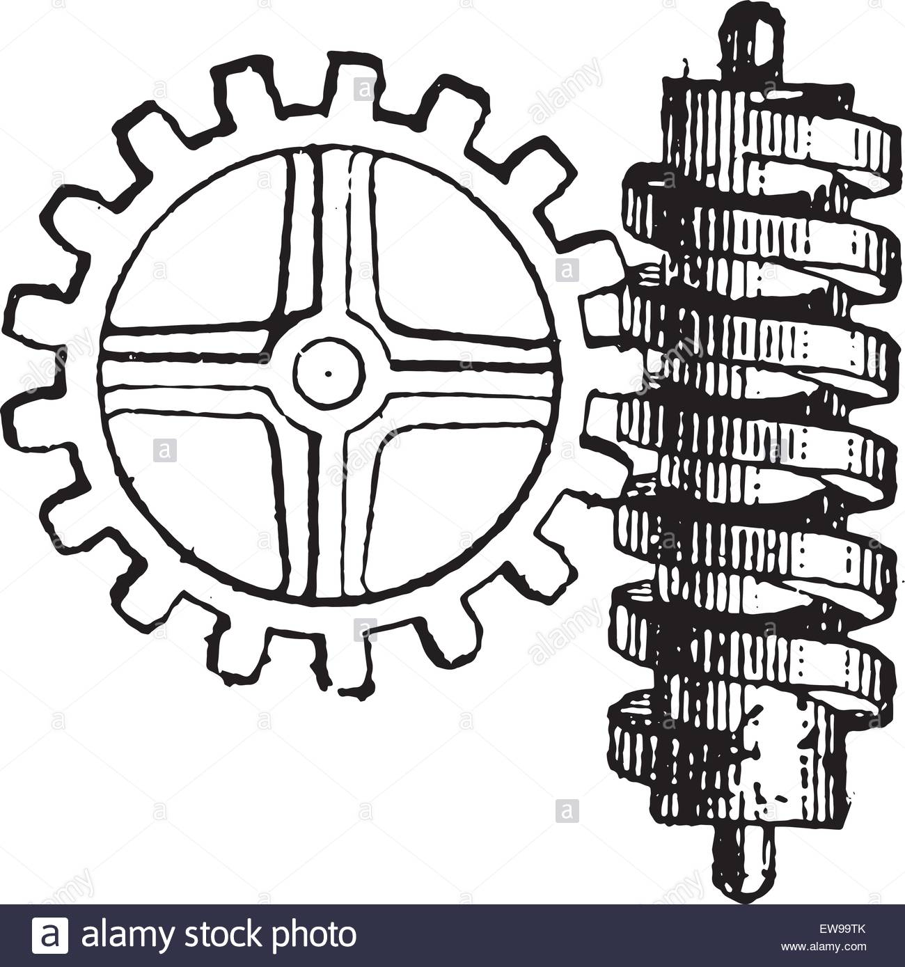1300x1389 Endless Screw, Vintage Engraved Illustration. Dictionary Of Words