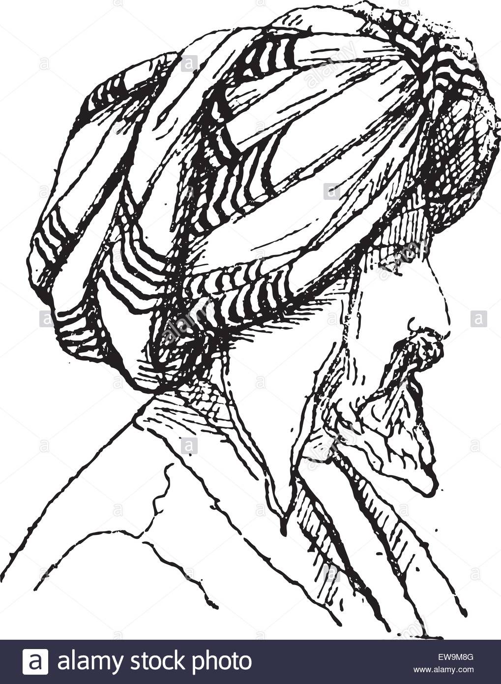 1019x1390 Afghan Turban, Vintage Engraved Illustration. Dictionary Of Words