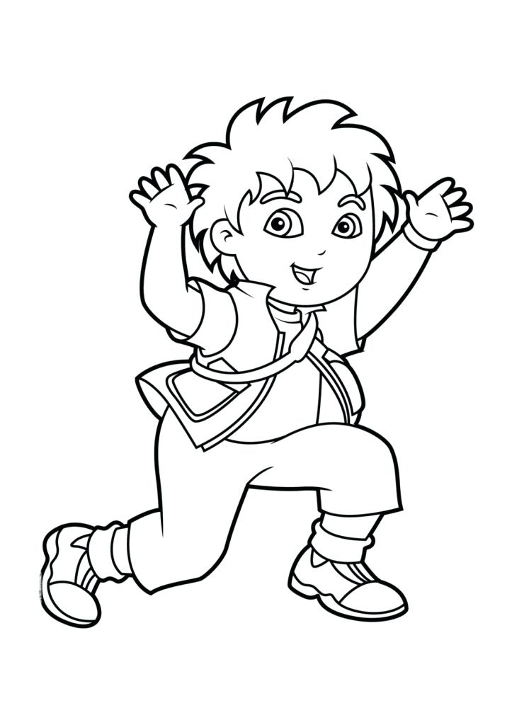 723x1024 Diego And Dora The Explorer Run Coloring Page Printable To Snazzy