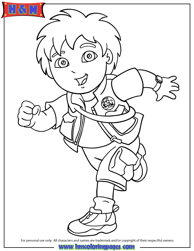 670x867 Go Diego Go Running Coloring Page (2) Decoraciones Fiestas